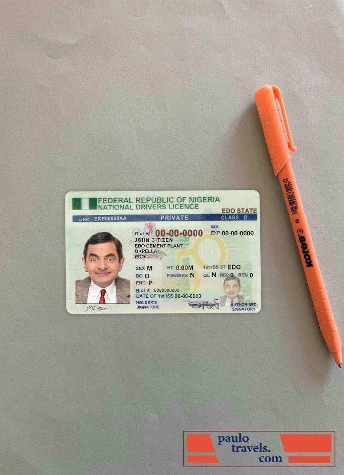 Nigeria DL photolook FRONT PSD template